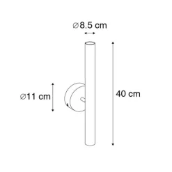 Art Deco wandlamp zwart 2-lichts - Tubi