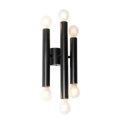 Art Deco wandlamp zwart 6-lichts - Tubi