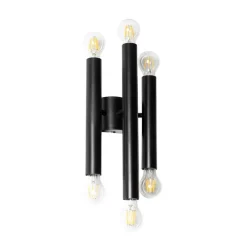 Art Deco wandlamp zwart 6-lichts - Tubi