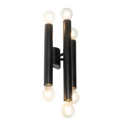 Art Deco wandlamp zwart 6-lichts - Tubi