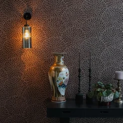 Art Deco wandlamp zwart met smoke glas - Laura