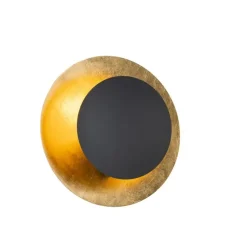 Art Deco wandlamp zwart met goud - Emilienne