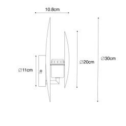 Art Deco wandlamp zwart met goud - Emilienne