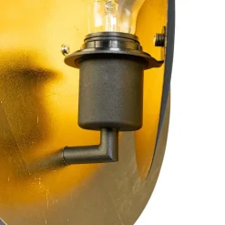 Art Deco wandlamp zwart met goud - Emilienne