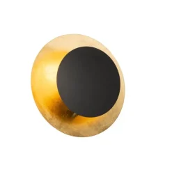 Art Deco wandlamp zwart met goud - Emilienne