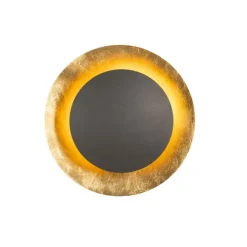 Art Deco wandlamp zwart met goud - Emilienne