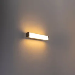 Badkamer wandlamp staal 32 cm incl. LED IP44 - Cascada