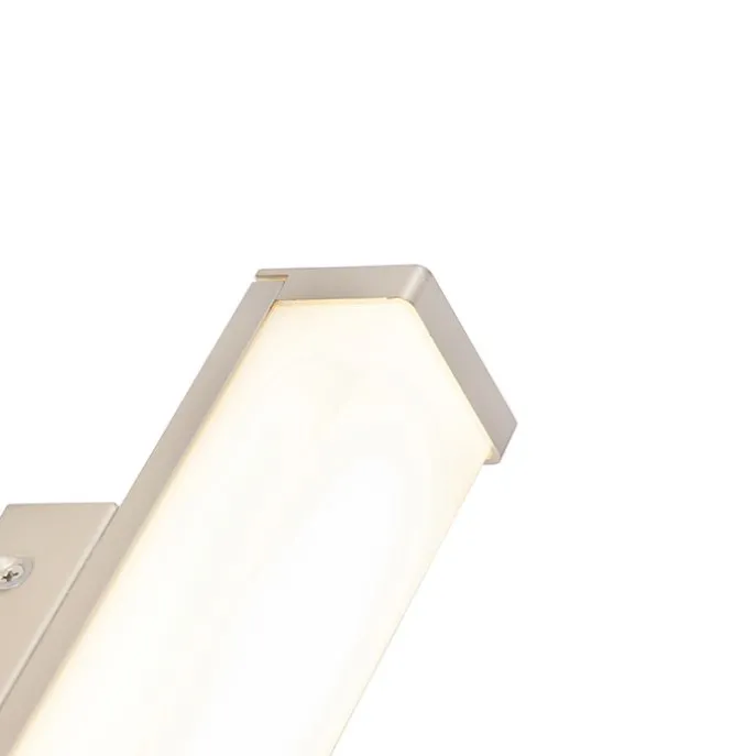 Badkamer wandlamp staal 32 cm incl. LED IP44 - Cascada