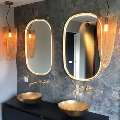 Badkamerspiegel goud incl. LED met touch dimmer ovaal - Miral