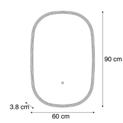 Badkamerspiegel goud incl. LED met touch dimmer ovaal - Miral