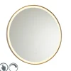 Badkamerspiegel rosé goud 70 cm incl. LED met touch dimmer - Miral