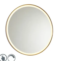 Badkamerspiegel rosé goud 70 cm incl. LED met touch dimmer - Miral