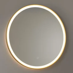 Badkamerspiegel rosé goud 70 cm incl. LED met touch dimmer - Miral