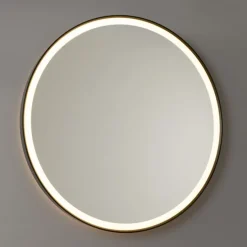 Badkamerspiegel zwart 70 cm incl. LED met touch dimmer - Miral