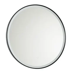 Badkamerspiegel zwart 70 cm incl. LED met touch dimmer - Miral