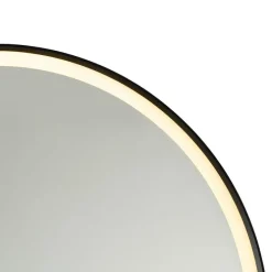 Badkamerspiegel zwart 70 cm incl. LED met touch dimmer - Miral