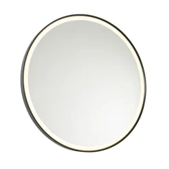 Badkamerspiegel zwart 70 cm incl. LED met touch dimmer - Miral