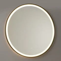 Badkamerspiegel zwart 70 cm incl. LED met touch dimmer - Miral