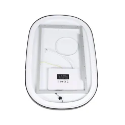 Badkamerspiegel zwart incl. LED met touch dimmer ovaal - Miral