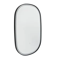 Badkamerspiegel zwart incl. LED met touch dimmer ovaal - Miral