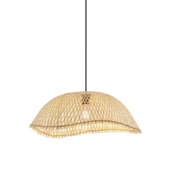 Bohemian hanglamp zwart met bamboe - Lily
