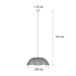 Bohemian hanglamp zwart met bamboe - Lily