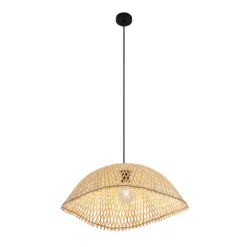 Bohemian hanglamp zwart met bamboe - Lily