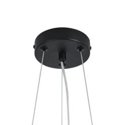 Bohemian plafondlamp zwart met gekleurde bloemen blauw en wit - Flower Power