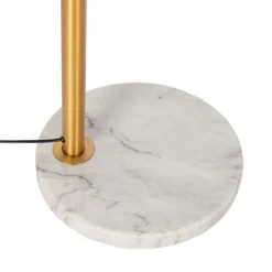 Booglamp brons met marmer en amber glas 3-lichts - Nina