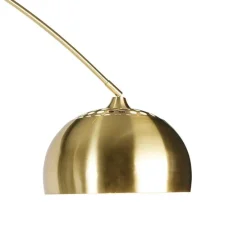 Booglamp messing met zwarte marmeren voet met kap messing - XXL