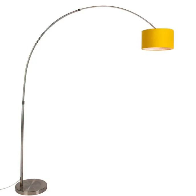 Booglamp staal met gele kap 35/35/20 - XL