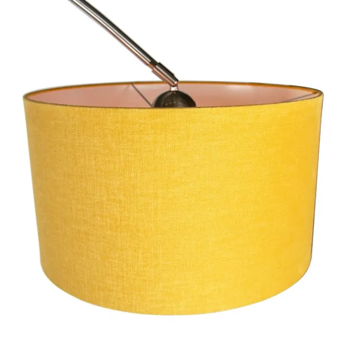 Booglamp staal met gele kap 35/35/20 - XL
