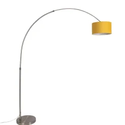 Booglamp staal met gele kap 35/35/20 - XL