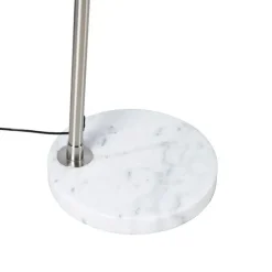 Booglamp staal met marmeren voet wit verstelbaar - XXL