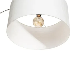Booglamp staal stoffen kap wit 50 cm - XXL