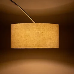 Booglamp staal stoffen kap wit 50 cm - XXL