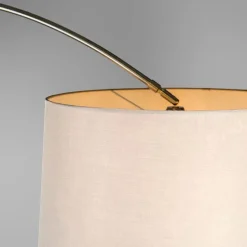 Booglamp staal stoffen kap wit 45 cm - XXL