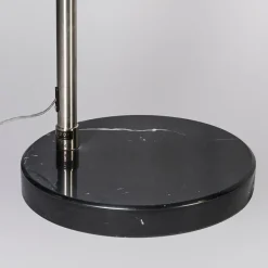 Booglamp staal stoffen kap bruin 45 cm - XXL