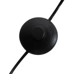 Booglamp zwart velours kap zwart met goud 50 cm - XXL