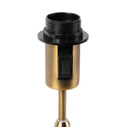 Bronze tafellamp met linnen kap taupe 35cm- Parte