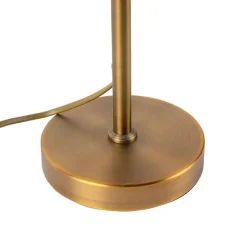 Bronze tafellamp met linnen kap wit 35cm - Parte