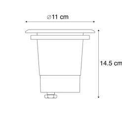 Buiten grondspot staal 11cm IP67 - Basic Round