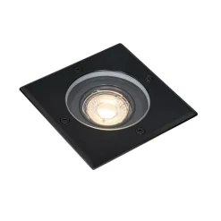 Buiten grondspot zwart vierkant verstelbaar IP65 - Delux