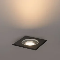 Buiten grondspot zwart vierkant verstelbaar IP65 - Delux