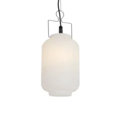 Buiten hanglamp wit 20 cm met stekker IP44 - Pion