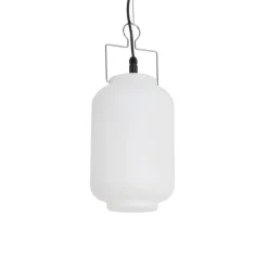 Buiten hanglamp wit 20 cm met stekker IP44 - Pion