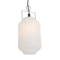 Buiten hanglamp wit 20 cm met stekker IP44 - Pion