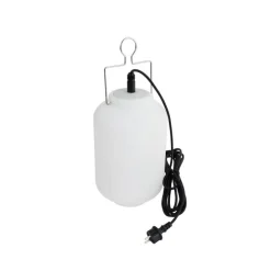 Buiten hanglamp wit 20 cm met stekker IP44 - Pion