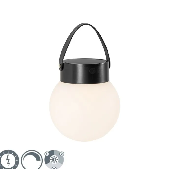 Buiten hanglamp zwart incl. LED 3-staps dimbaar solar - Cornelia