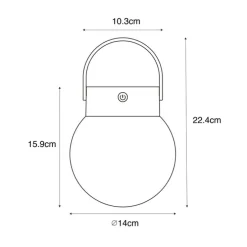 Buiten hanglamp zwart incl. LED 3-staps dimbaar solar - Cornelia
